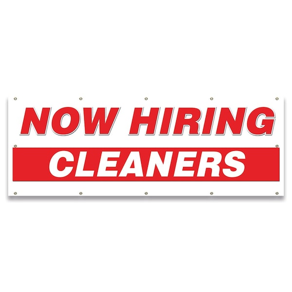 Signmission Now Hiring Cleaners Banner Apply Inside Accepting Application Single Sided B-120-30217 - main